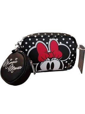 Loungefly Disney Parks Minnie Mouse Crossbody Bag + Coin Pouch Polka Dot NWT